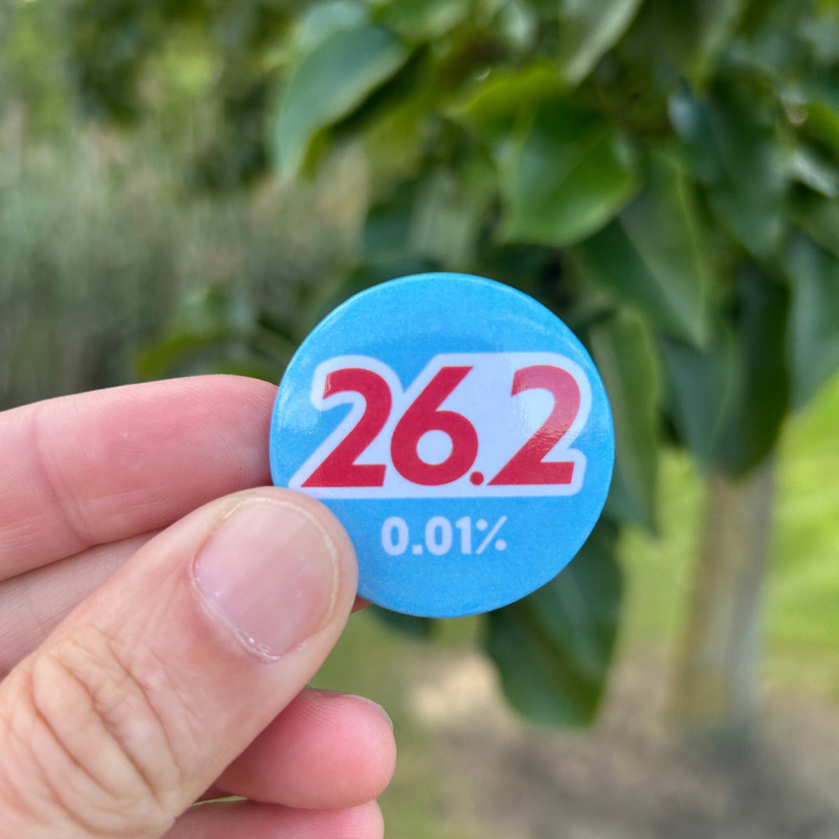 26.2 Akron Marathon Blue Line Button