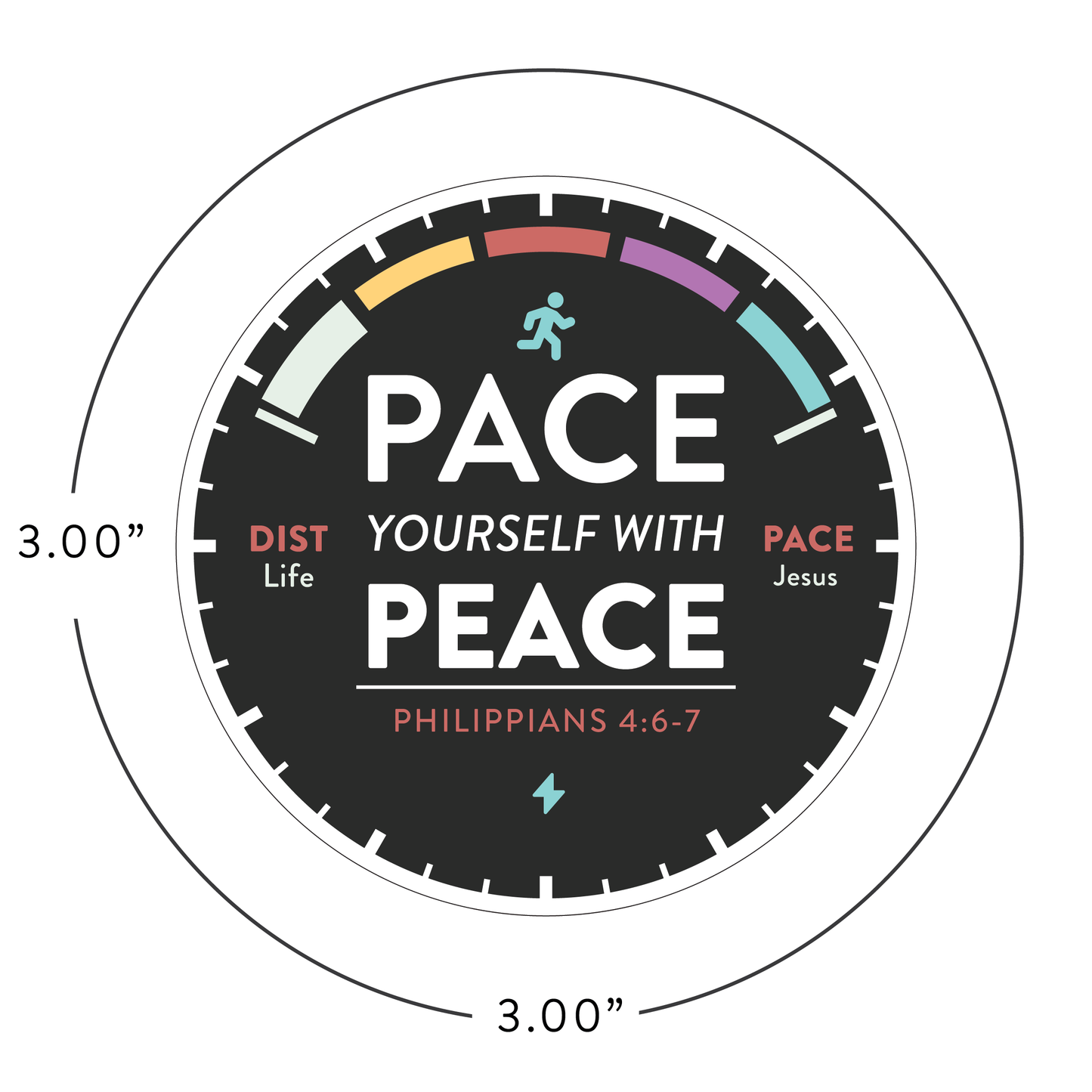 Pace Yourself with Peace Sticker