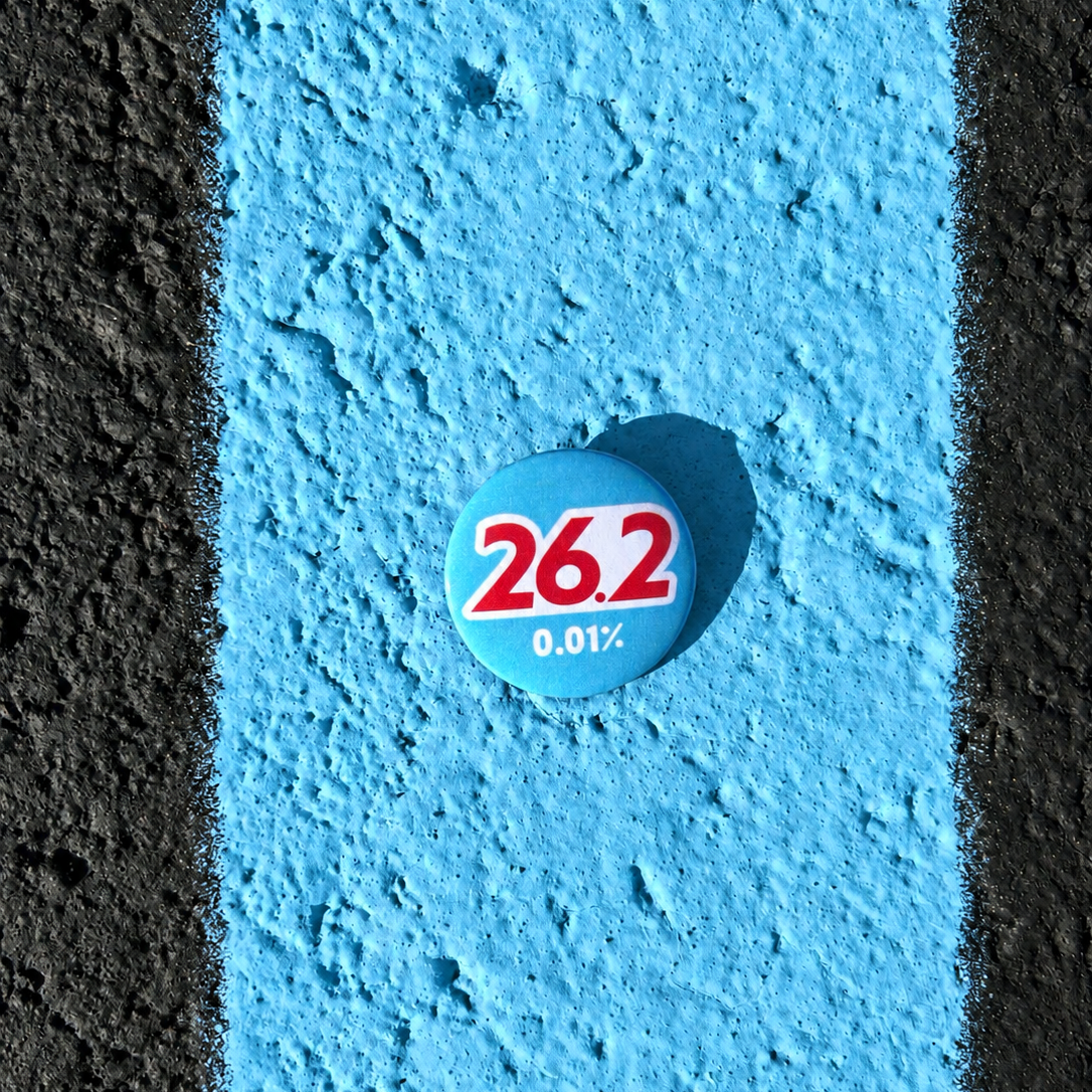 26.2 Akron Marathon Blue Line Button
